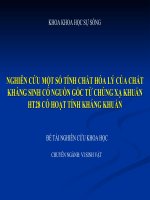 Nghiên cứu một số tính chất hóa lý của chất kháng sinh