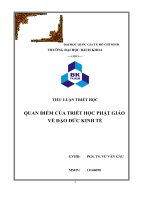 quan điểm triết học phật giáo về đạo đức kinh tế