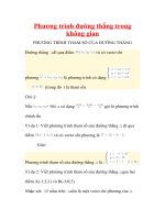 Bài tập phương trình đường thẳng trong không gian 