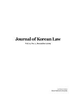 Journal of korean law vol  9, no  1, december 2009