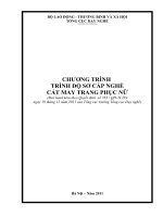 Chương trình trình độ sơ cấp nghề cắt may trang phục nữ