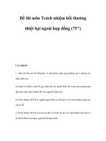 Đề môn trách nhiệm bồi thường thiệt hại ngoài hợp đồng 