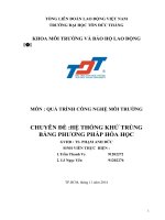 Tiểu luận quá trình công nghệ môi trường  hệ thống khử trùng bằng phương pháp hóa học