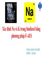 Thuyết trình  xác đinh na và k trong biodiesel bằng phương pháp f AES