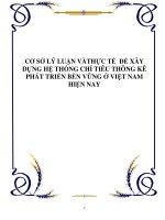 CƠ sở lý LUẬN VÀTHỰC tế để xây DỰNG hệ THỐNG CHỈ TIÊU THÔNG kê PHÁT TRIỂN bền VỮNG ở VIỆT NAM HIỆN NAY 
