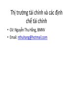 Bài giảng thị trường tài chính và các định chế tài chính  chương 1   GV  nguyễn thu hà