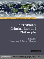 INTERNATIONAL CRIMINAL LAW AND PHILOSOPHY