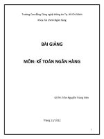 Bài giảng môn kế toán ngân hàng  phần 1   trần nguyễn trùng viên