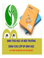 Bài giảng sinh thái học và môi trường  chương VII   GV  thân thị diệp nga