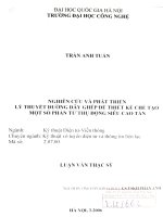 Nghiên cứu và phát triển lý thuyết đường dây ghép để chế tạo vài phần tử thụ động siêu cao tần 