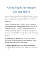 Giá trị pháp lý của chứng cứ giao dịch điện tử 