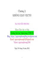 Bài giảng đại số tuyến tính  chương 3   ths  nguyễn phương