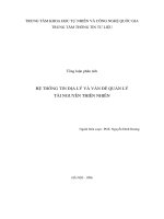 Hệ thông tin địa lý và vấn đề quản lý tài nguyên thiên nhiên 
