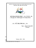 KẾ HOẠCH bài học lớp 2 năm 2015 