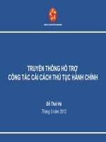 Bài giảng truyền thông hỗ trợ công tác cải cách thủ tục hành chính   đỗ thái hà