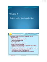 Chương 4  quản lý nguồn vốn của ngân hàng