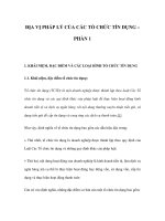 ĐỊA vị PHÁP lý của các tổ CHỨC tín DỤNG PHẦN 1