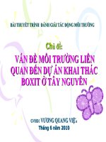 CÁC vấn đề môi TRƯỜNG LIÊN QUAN đến dự án KHAI THÁC BOXIT ở tây NGUYÊN