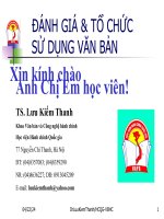 Bài giảng đánh giá và tổ chức sử dụng văn bản  bài 4   TS  lưu kiếm thanh