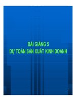 Bài giảng kế toán quản trị  bài số 5