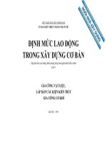 Định mức lao động trong xây dựng cơ bản   tập 5  gia công vật liệu, lắp ráp cấu kiện kiến trúc gia công cơ khí