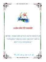 LUẬN văn tốt NGHIỆP đề tài  NGHỆ THUẬT xây DỰNG NHÂN vật vỡ MỘNG TRONG TIỂU THUYẾT đỏ và ĐEN của STENDHAL