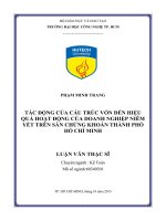 Tác động của cấu trúc vốn đến hiệu quả hoạt động của doanh nghiệp niêm yết trên sàn chứng khoán thành phố hồ chí minh 