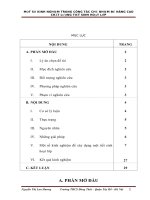 Một số kinh nghiệm trong công tác chủ nhiệm để nâng cao chất lượng tiết sinh hoạt lớp 