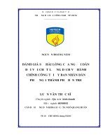 Đánh giá sự hài lòng của người dân đối với chất lượng dịch vụ hành chính công tại ủy ban nhân dân phường 1 thành phố bến tre 