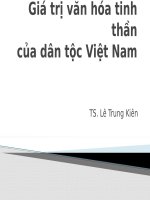 Giá trị văn hóa tinh thần của dân tộc việt nam (TS  lê trung kiên)
