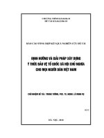 Định hướng và giải pháp xây dựng ý thức bảo vệ tổ quốc xã hội chủ nghĩa cho mọi người dân việt nam