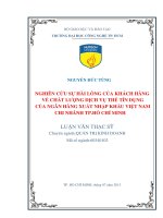 Nghiên cứu sự hài lòng của khách hàng về chất lượng dịch vụ thẻ tín dụng của ngân hàng xuất nhập khẩu việt nam chi nhánh tp  hồ chí minh 