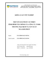 MỘT số GIẢI PHÁP cải THIỆN TÌNH HÌNH tài CHÍNH của CÔNG TY TNHH THƯƠNG mại DỊCH vụ sản XUẤT NGA KIM PHÁT 