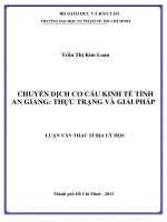 CHUYỂN DỊCH cơ cấu KINH tế TỈNH AN GIANG THỰC TRẠNG và GIẢI PHÁP 