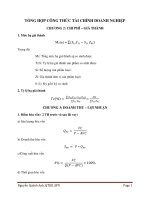 Các công thức môn tài chính doanh nghiệp