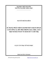 Sử dụng phần mềm geometers sketchpad làm công cụ hỗ trợ trong dạy, học, giải một số bài toán về hàm số và đồ thị