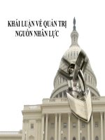 KHÁI LUẬN VỀ QUẢN TRỊ NGUỒN NHÂN LỰC (Bài giảng quản trị nhân lực)