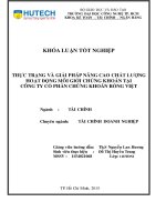 Thực trạng và giải pháp nâng cao hoạt động môi giới chứng khoán tại công ty cổ phần chứng khoán rồng việt 