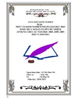 Một vài kinh nghiệm  nhằm giáo dục học sinh chưa ngoan ở lớp chủ nhiệm cấp thpt”       