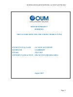 The factors affecting the taking charge at pnj 