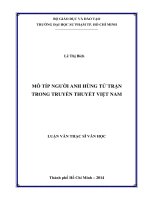 MÔ típ NGƯỜI ANH HÙNG tử TRẬN TRONG TRUYỀN THUYẾT VIỆT NAM 