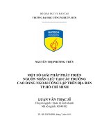 Một số giải pháp phát triển nguồn nhân lực tại các trường cao đẳng ngoài công lập trên đại bàn tp  hồ chí minh 