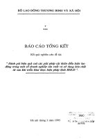 Đánh giá hiệu quả của các giải pháp cải thiện điều kiện lao động trong một số doanh nghiệp sản xuất và sử dụng hóa chất từ sau khi triển khai thực hiện pháp lệnh BHLĐ