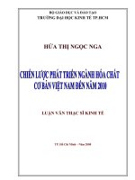 chiến lược phát triển ngành hóa chất cơ bản việt nam đến năm 2010