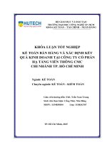 Kế toán bán hàng  xác định kết quả kinh doanh tại công ty CP hạ tầng viễn thông CMC chi nhánh TpHCM 