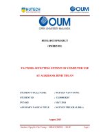 Factors affecting extent of computer use at agribank binh thuan 