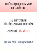 BÀI THUYẾT TRÌNH môn bài tập hóa học PHỔ THÔNG CHUYÊN đề hóa vô cơ 2 