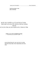 Bước đầu nghiên cứu về nấm mốc kí sinh trên một số loài côn trùng ở rừng thông thuộc xã xuân lĩnh, huyện nghi xuân, tỉnh hà tĩnh 