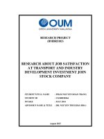 Research about job satisfaction at transport and industry development investment join stock company 