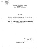 Nghiên cứu tính toán kiểm tra ổn định đập đất đá công trình thủy điện hòa bình kết quả nghiên cứu thấm ổn định và biến dạng do thấm